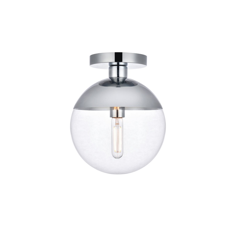 Eclipse 1-Light Flush Mount in Chrome & Clear