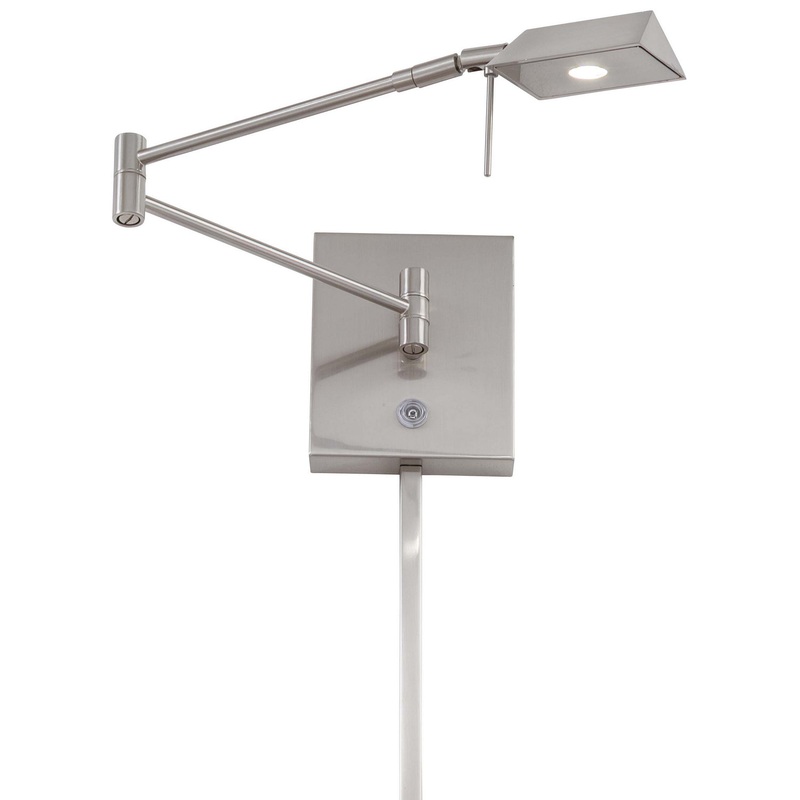 George's Reading Room 1 Light LED Swing Arm Wall Lamp in Brushed Nickel