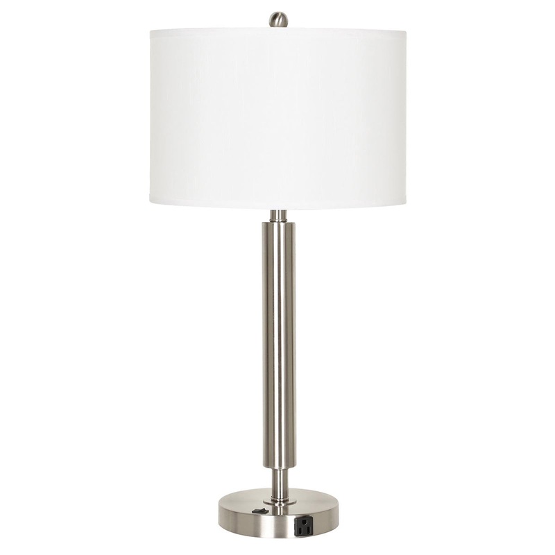 Hotel 1-Light Table Lamp in Brushed Steel