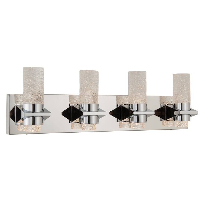 Krypton Solid Crystal Glass Vanity Light in Chrome