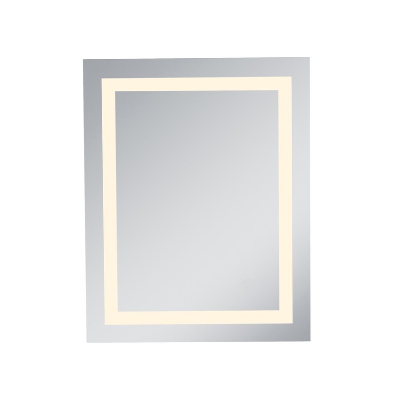 Nova LED Hardwired Mirror Rectangle Dimmable 3000K in Glossy White