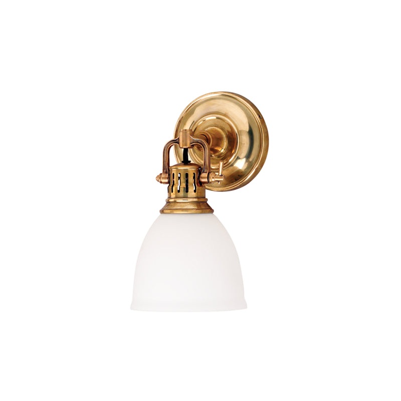 Pelham 1 Light Wall Sconce in Aged Brass