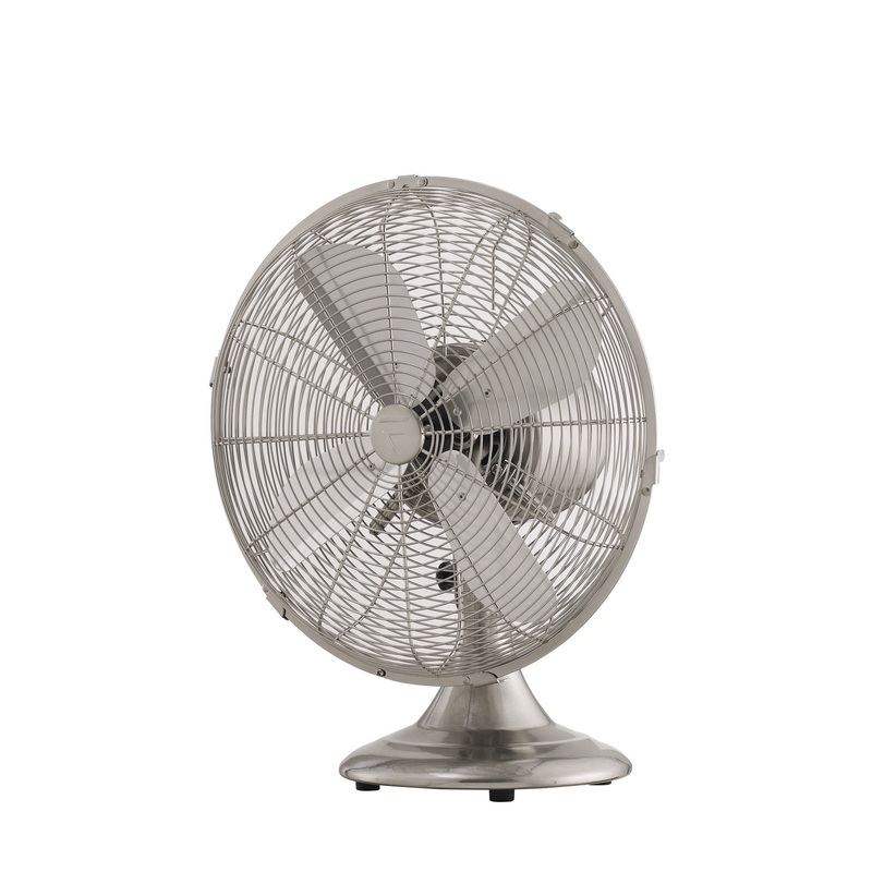 Retro Breeze Portable Fan 12" in Brushed Nickel