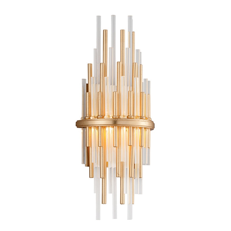 Theory 1-Light Wall Sconce in Gold Leaf / Polished Stainless