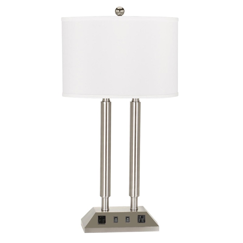 Uni-Pack 2-Light Table Lamp in Brushed Steel