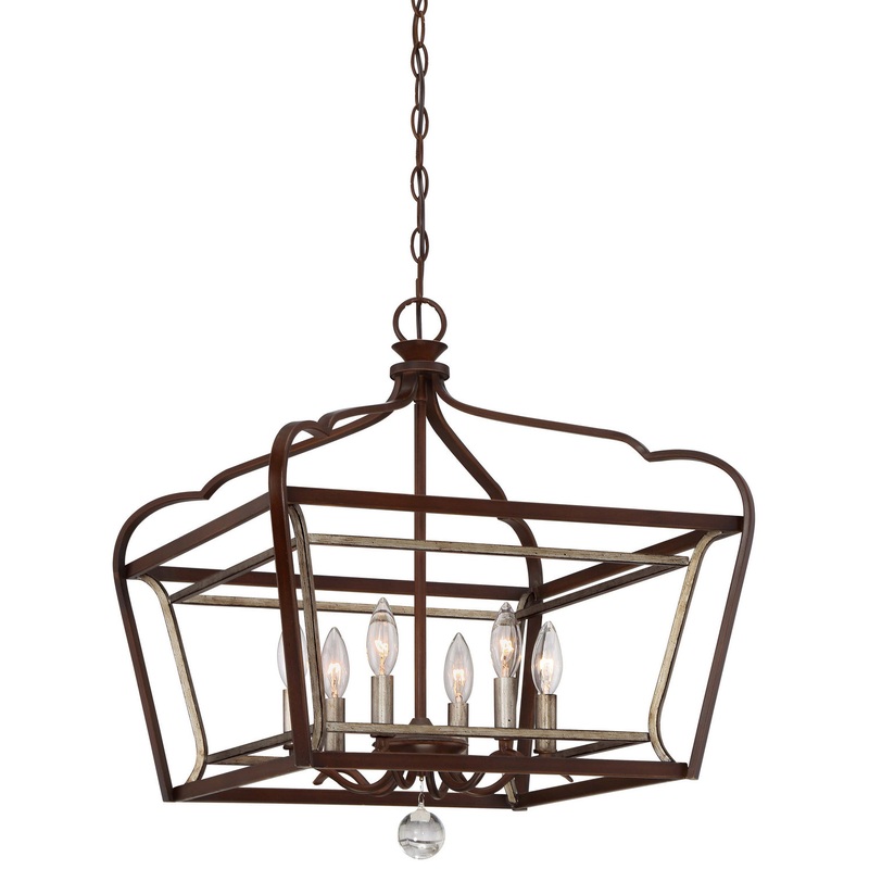Astrapia 6-Light Pendant in Dark Rubbed Sienna
