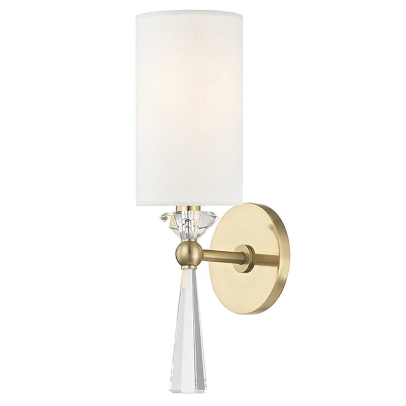 Birch 1 Light Wall Sconce in Aged Brass