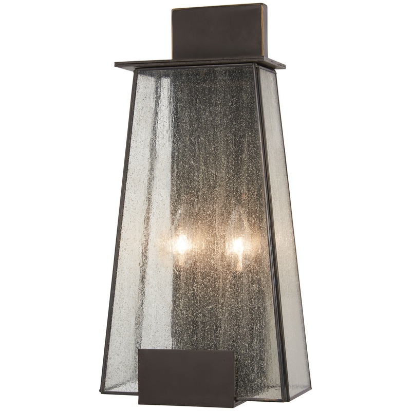 Bistro Dawn 2-Light Outdoor Wall Mount in Dakota Bronze & Clear Seeded Glass