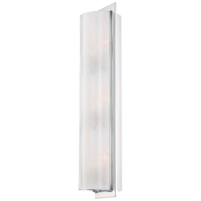 Clarte 3-Light Wall Sconce in Chrome & White Iris Glass