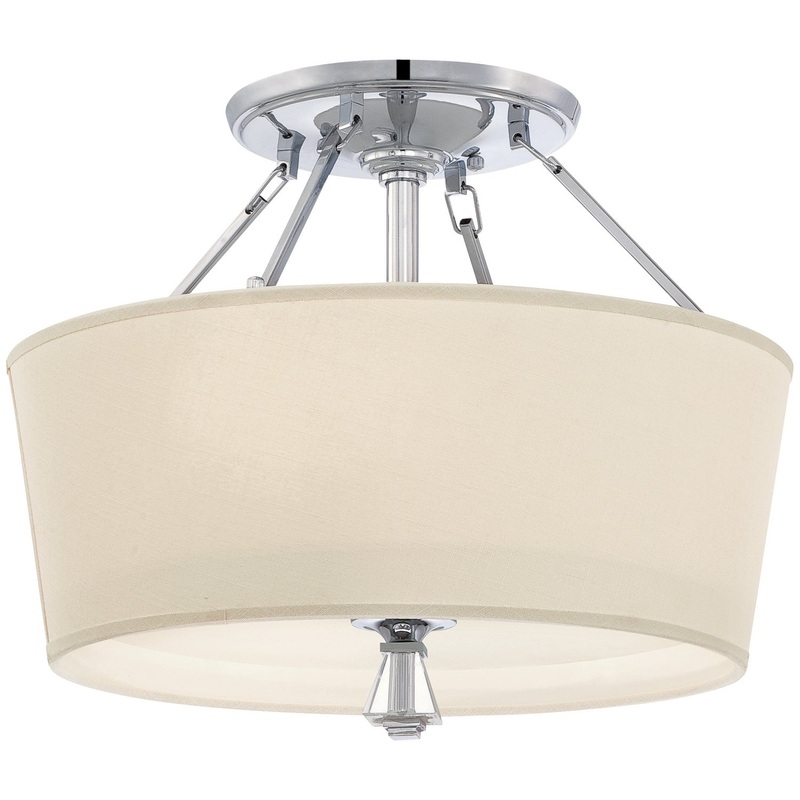 Deluxe 3-Light Semi-Flush Mount in Polished Chrome
