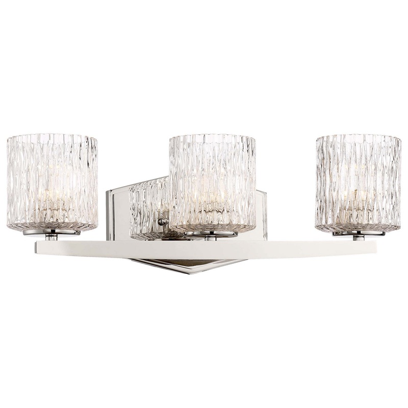 Maginot LED Bath Vanity in Polished Nickel & Clear Glass