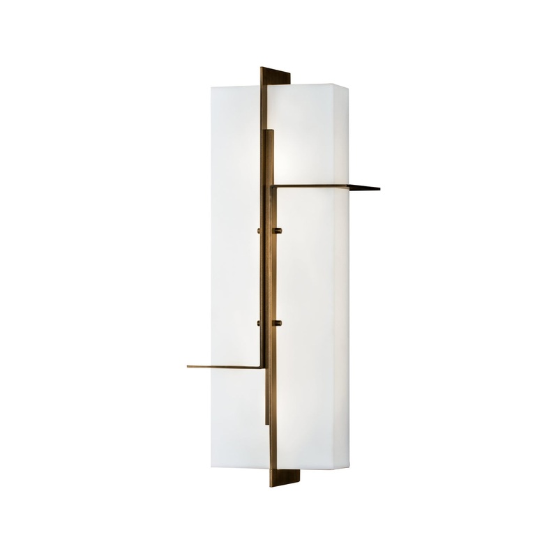 Matrix Outdoor/Indoor Wall Sconce in Aged Brass