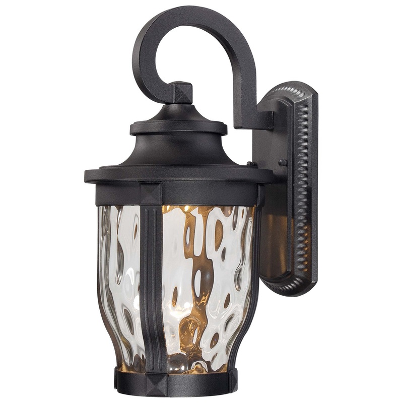 Merrimack 1-Light Outdoor LED Wall Mount in Sand Coal & Clear Hammered Glass
