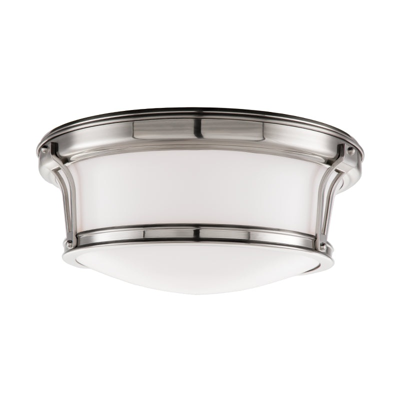 Newport 2 Light Flush Mount in Satin Nickel