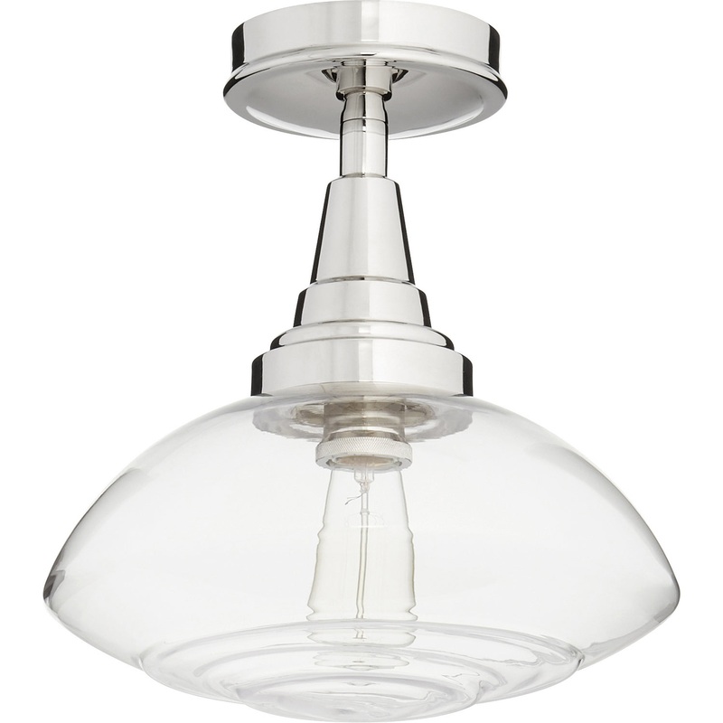 Transitional Ceiling Mount in Polished Nickel