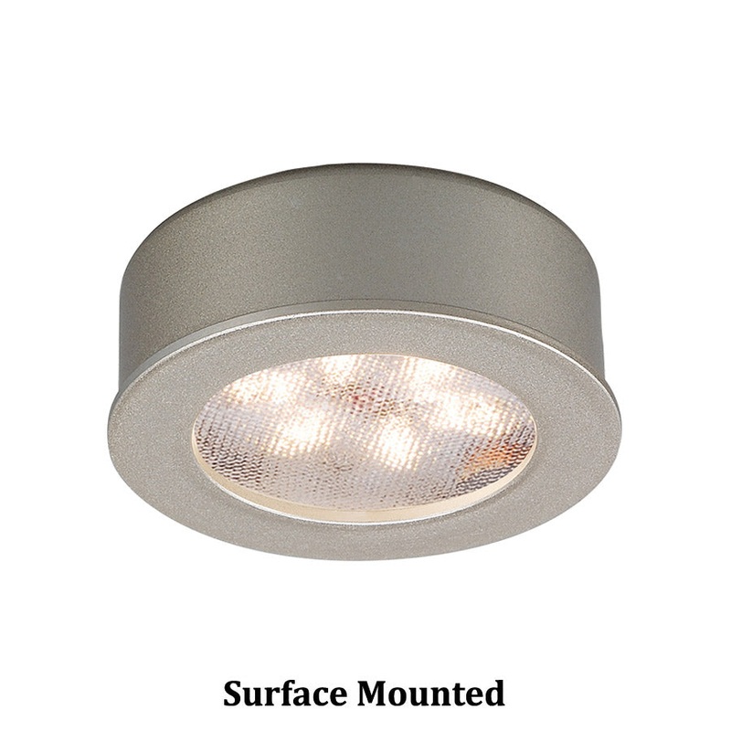 3000K 85CRI LED Button Light in Brushed Nickel