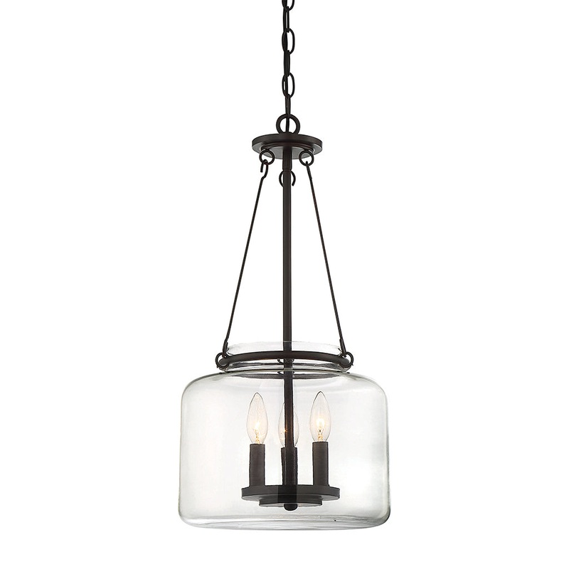 Akron 3-Light Pendant in English Bronze