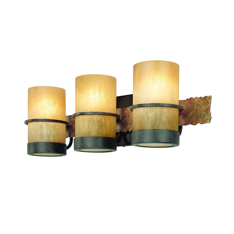 Bamboo 3-Light Bath in Bamboo Bronze Natural Slate