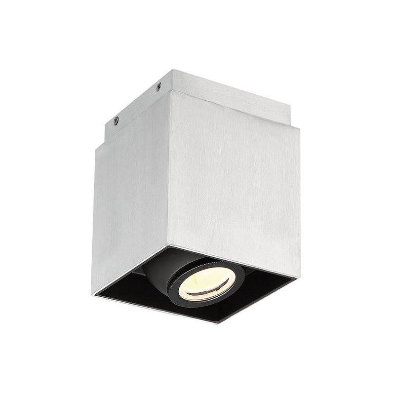 Box 1 Light Flush Mount in Brushed Aluminum