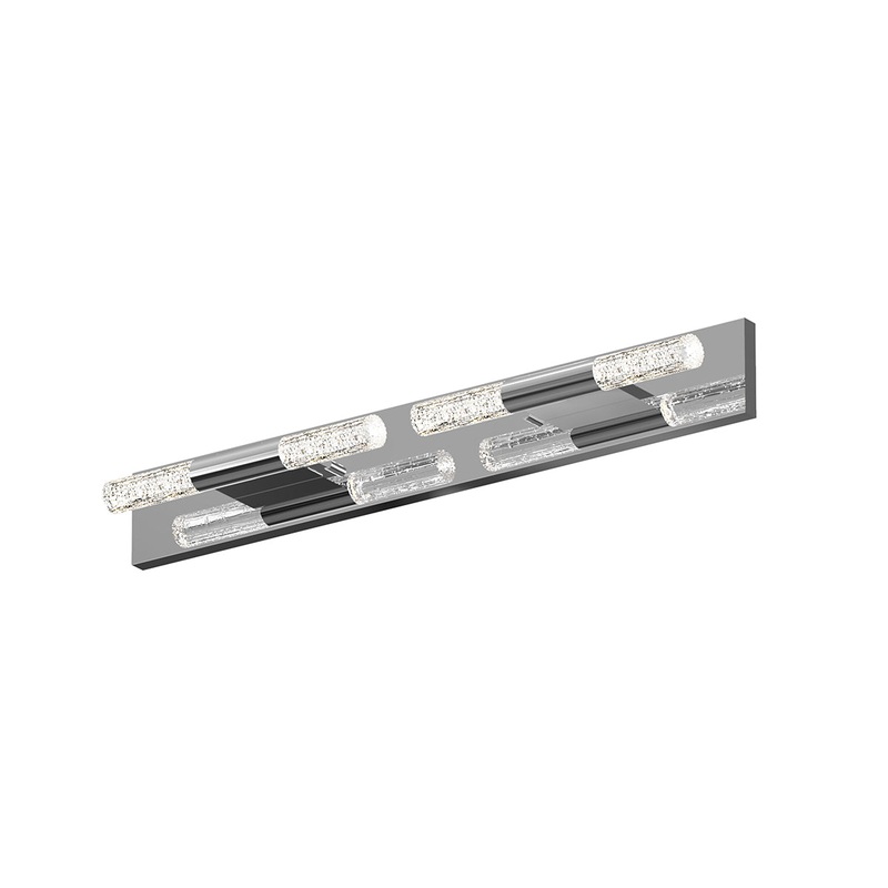 Crystal Rods 4-Light LED Bath Bar in Polished Chrome