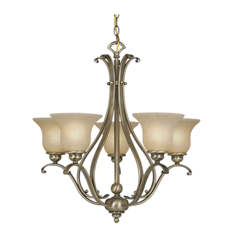 Monrovia 5-Light Chandelier in Antique Brass