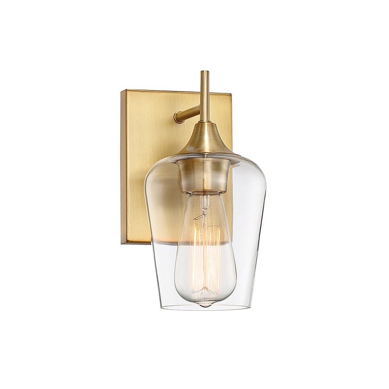 Octave 1-Light Sconce in Warm Brass