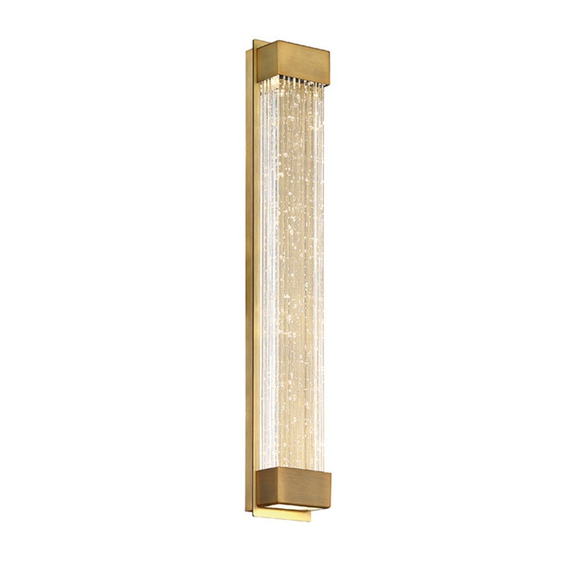 Tower 1 Light Wall Sconce in Aged Brass
