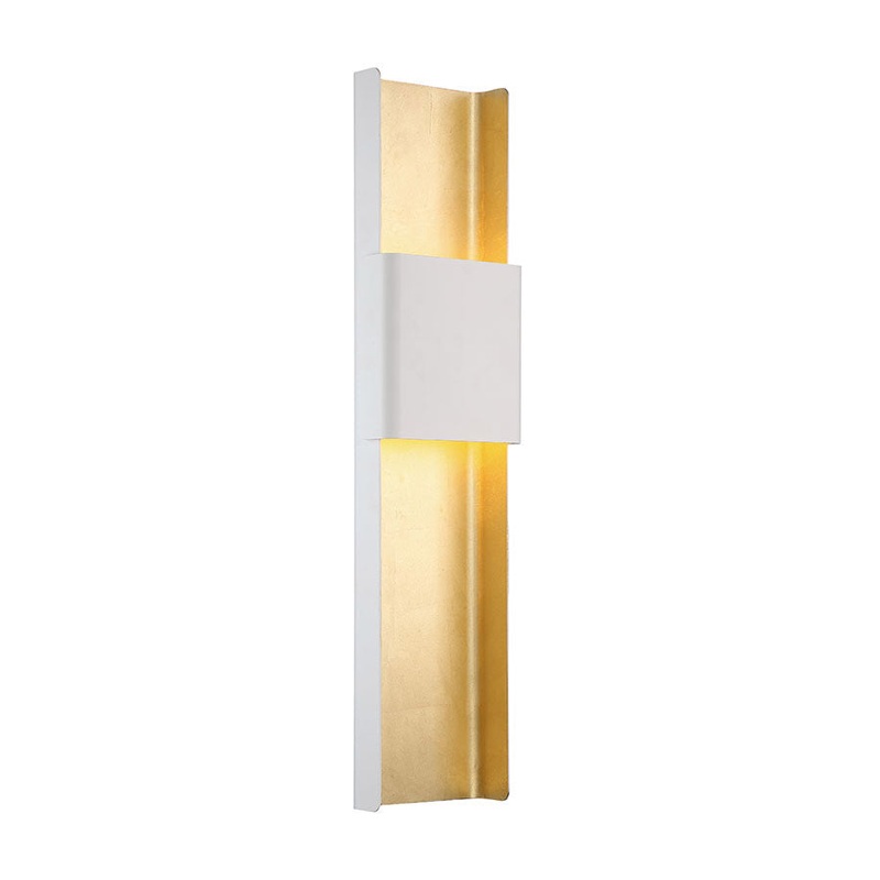 Tribeca 1 Light Wall Sconce in White Gold Leaf