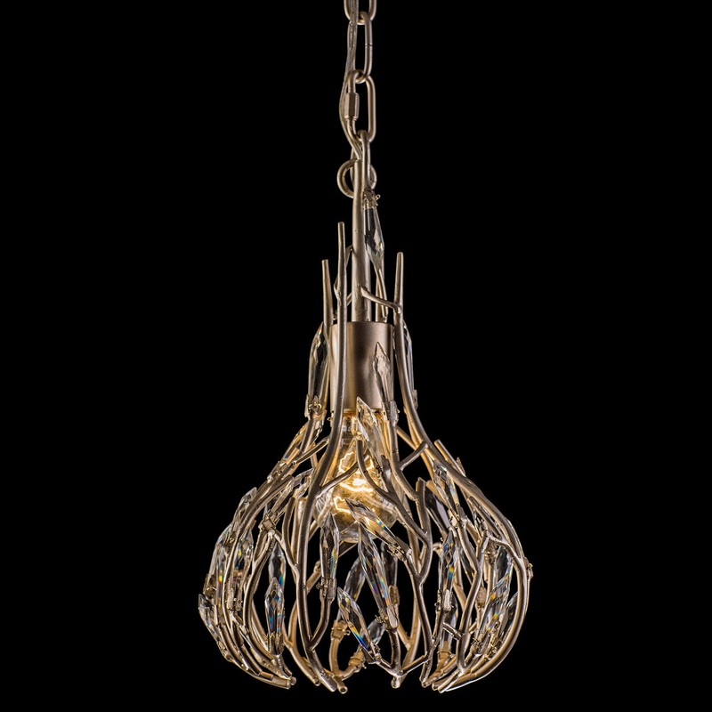 Bask 1-Light Mini-Pendant in Gold Dust with Premium Pre-Installed Crystal