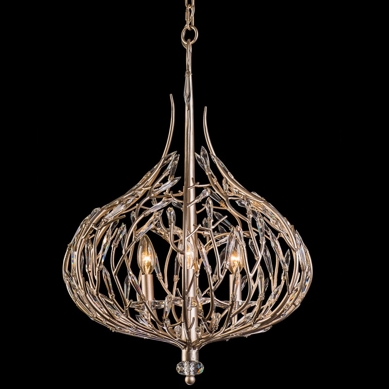 Bask 3-Light Pendant in Gold Dust with Premium Pre-Installed Crystal
