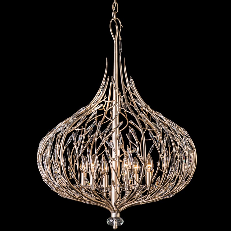 Bask 6-Light Pendant in Gold Dust with Premium Pre-Installed Crystal