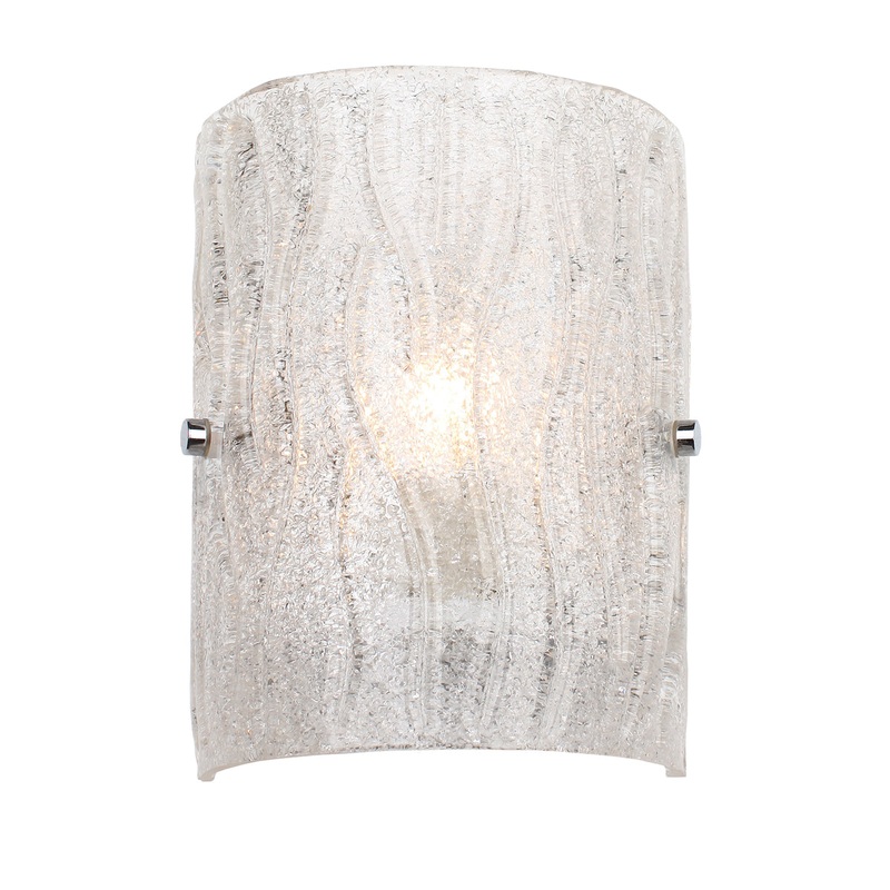 Brilliance 1-Light Sconce in Chrome with Bright Ice Glass
