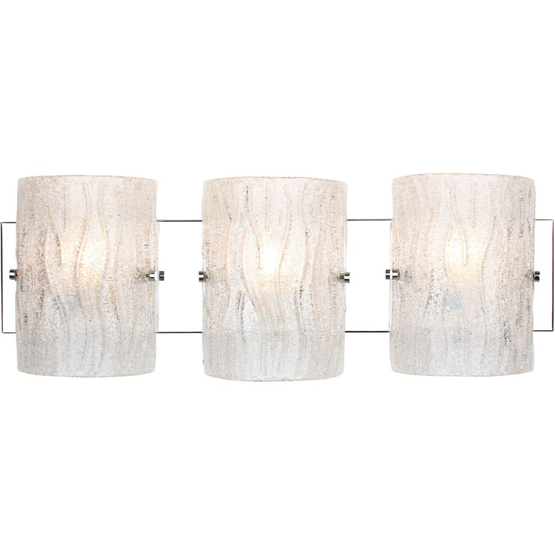 Brilliance 3-Light Bath Sconce in Chrome with Bright Ice Glass
