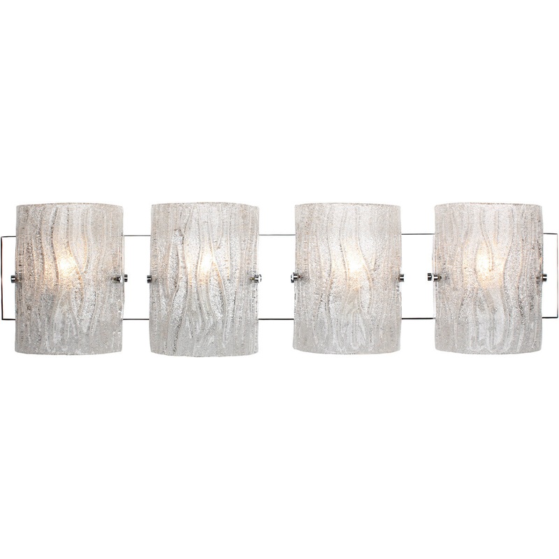 Brilliance 4-Light Bath Sconce in Chrome with Bright Ice Glass