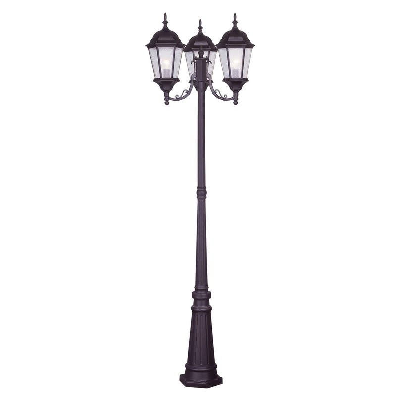 Hamilton 3-Light Outdoor 3 Head Post in Bronze