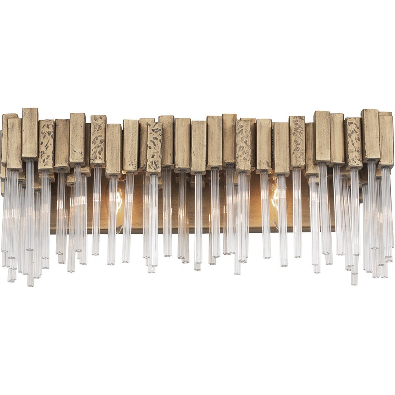 Matrix 2-Light Bath Sconce in Havana Gold with Clear Fluted Glass
