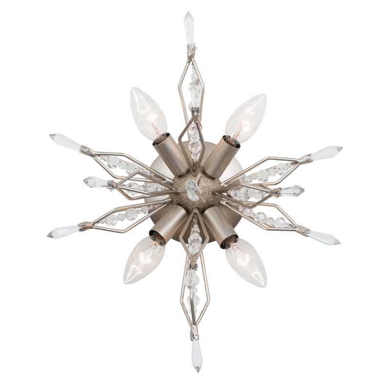 Orbital 4-Light Sconce in Gold Dust with Premium Crystal