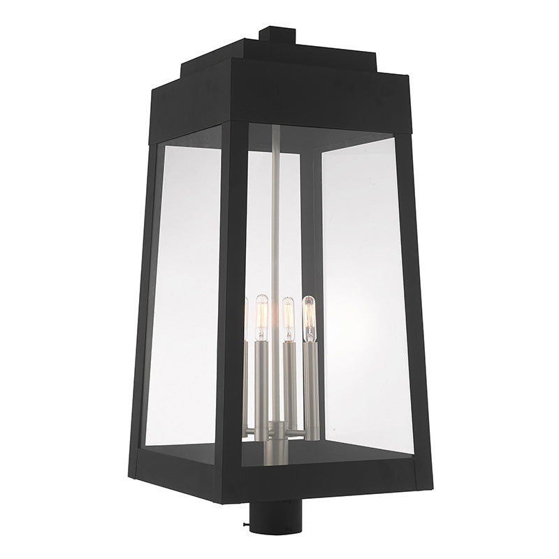 Oslo 4-Light Post Top Lantern in Black