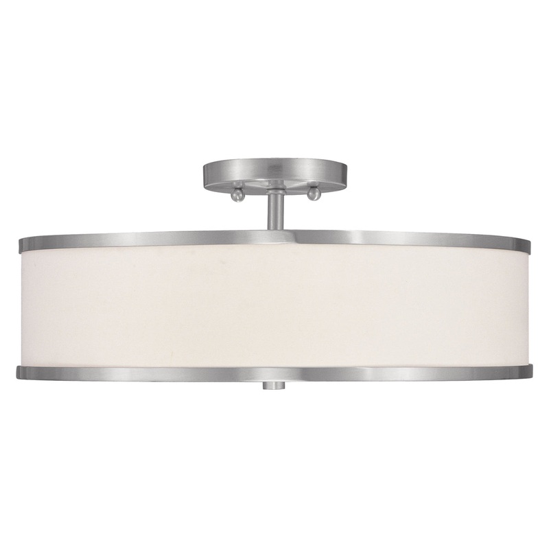 Park Ridge 3-Light Ceiling Mount in Brushed Nickel