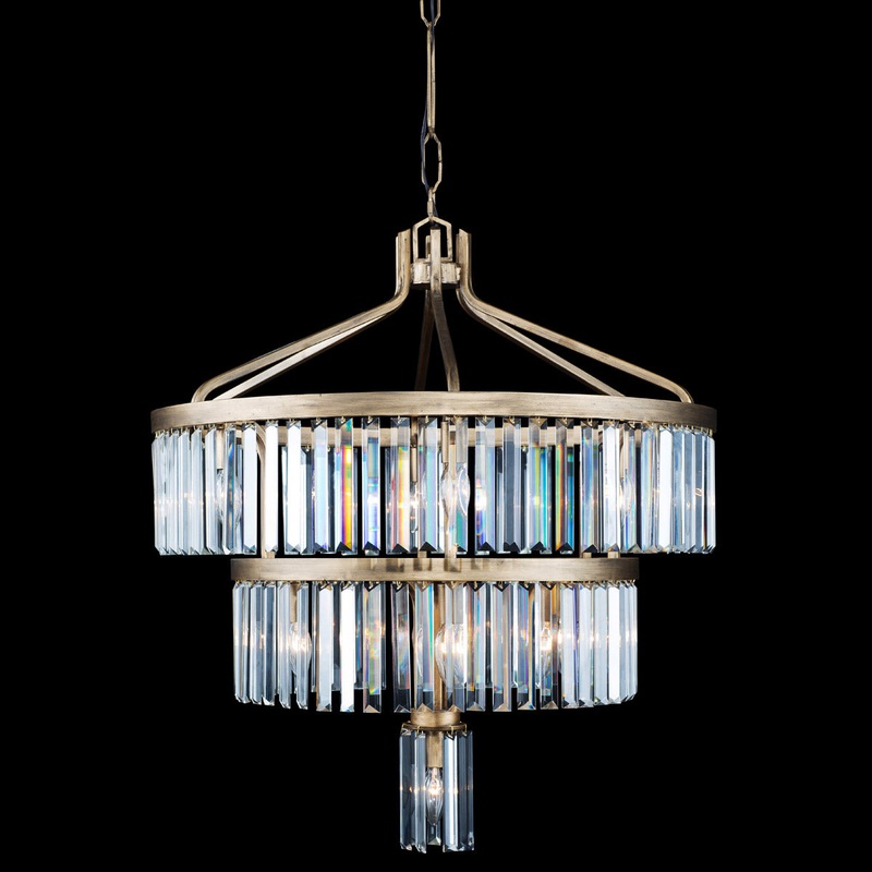 Social Club 13-Light Pendant in Havana Gold with Premium Crystal