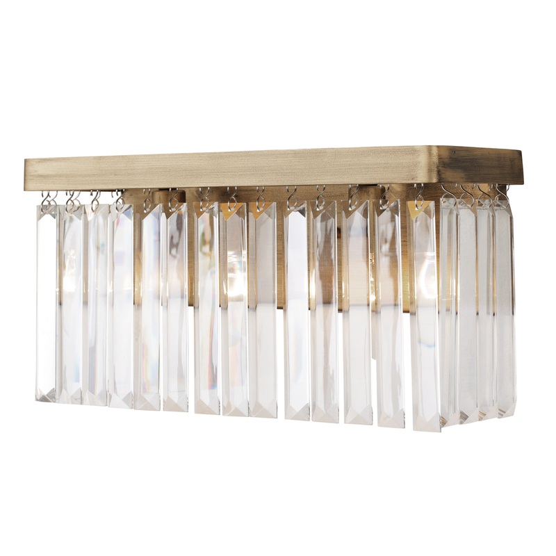Social Club 2-Light Bath Sconce in Havana Gold with Premium Crystal