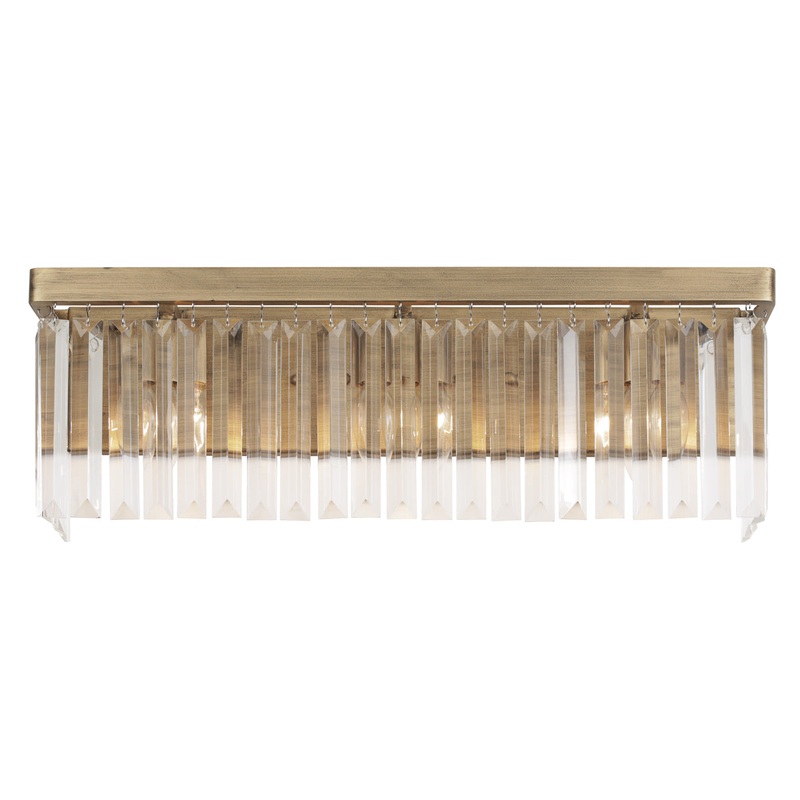 Social Club 3-Light Bath Sconce in Havana Gold with Premium Crystal