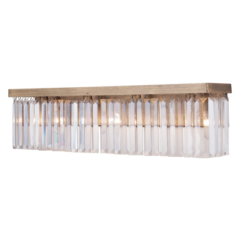 Social Club 4-Light Bath Sconce in Havana Gold with Premium Crystal