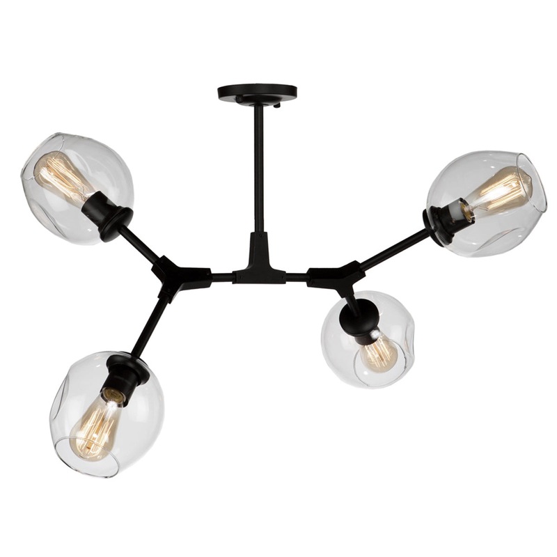 Organic 4-Light Semi-Flush Mount