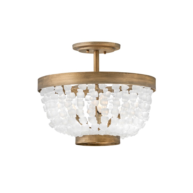 Dune Medium Semi-Flush Mount in Burnished Gold