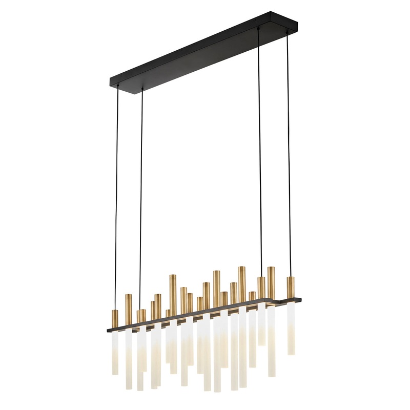 Echo Large LED Linear Chandelier in Black