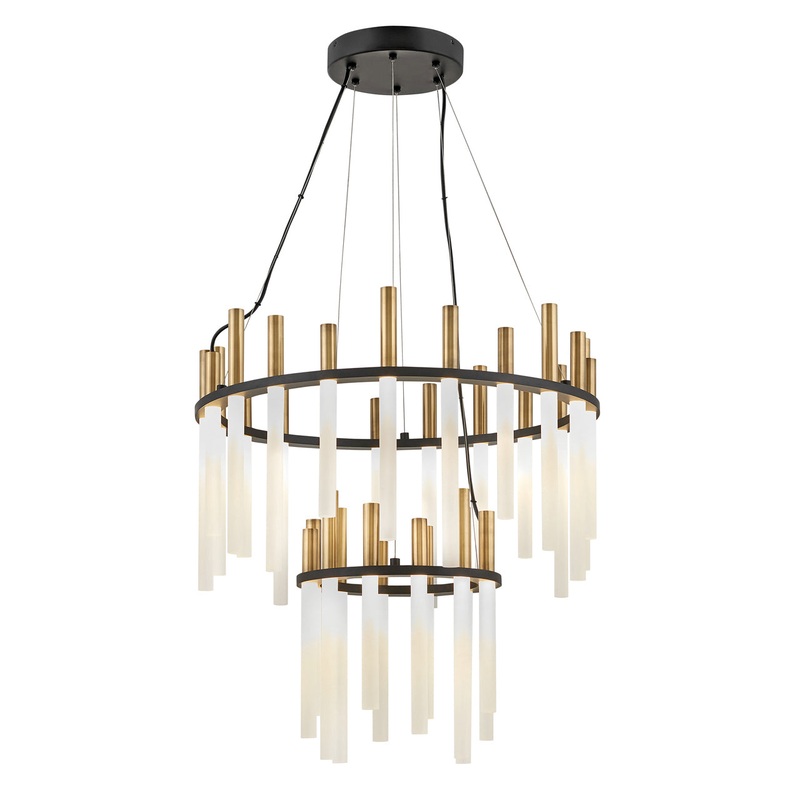 Echo Large LED Multi Tier Chandelier in Black