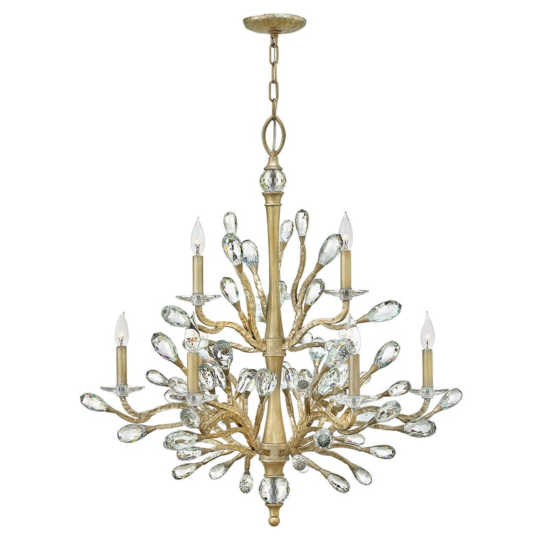 Eve Large Two Tier Chandelier  in Champagne Gold