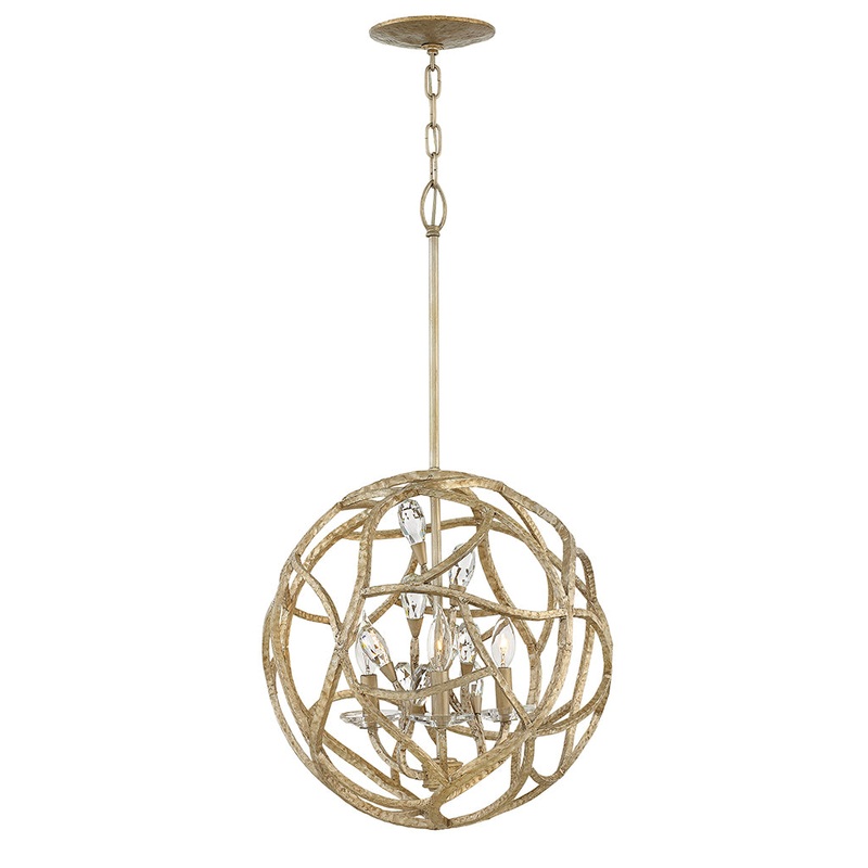 Eve Medium Orb Pendant in Champagne Gold