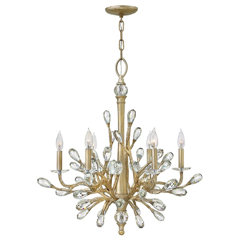 Eve Medium Single Tier Chandelier in Champagne Gold